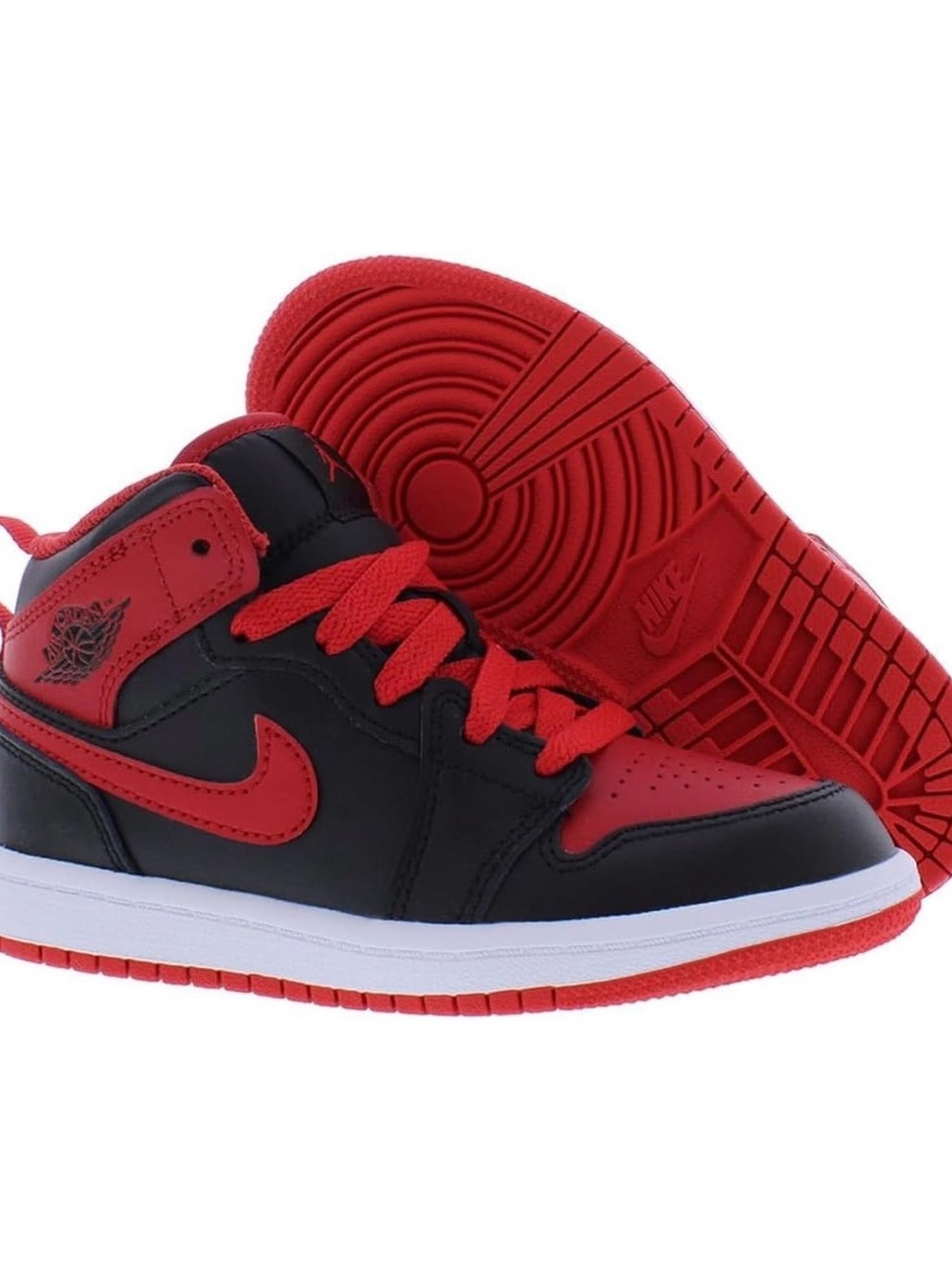Nike Kids' Black and Red Mid-Top Jordan Sneakers